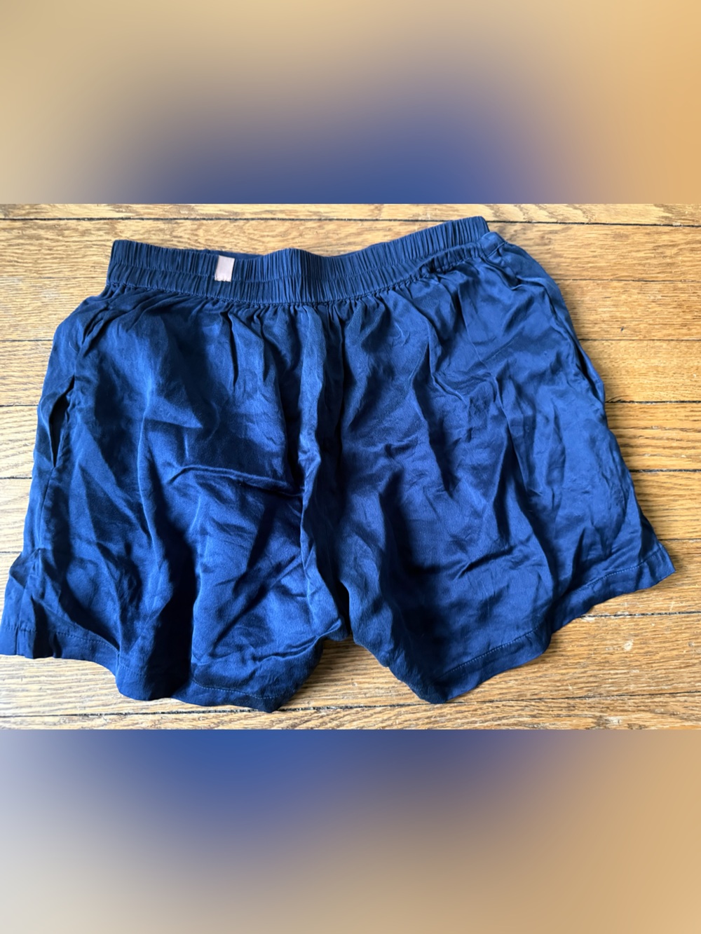 lunya Navy Silk Sleep Shorts - Size Small